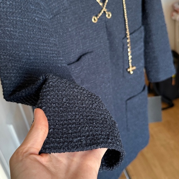 Tuckernuck Navy Tie Tweed Kelly Dress, Navy Blue Boxy Dress, Size Medium - Picture 10 of 16